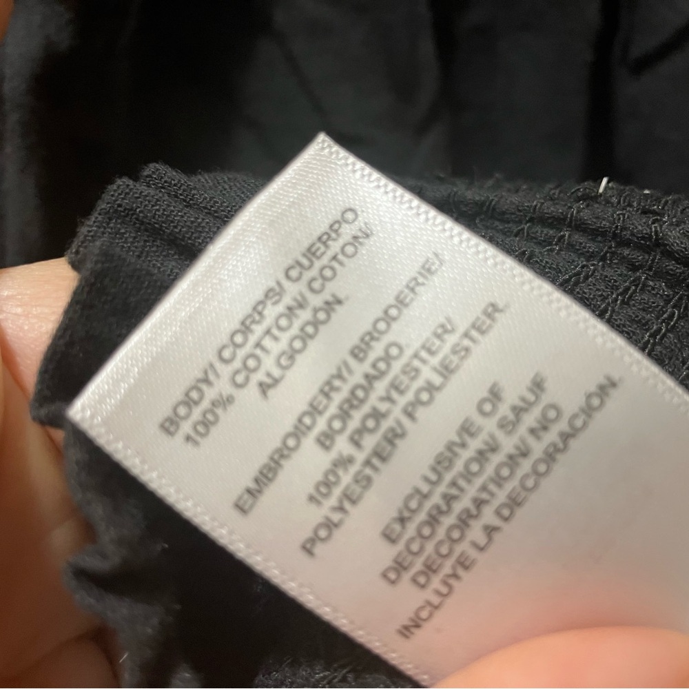 Lucky Brand Black Blouse with White Embroidery - Picture 12 of 13
